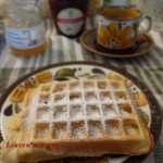 ベルギーワッフル朝食*