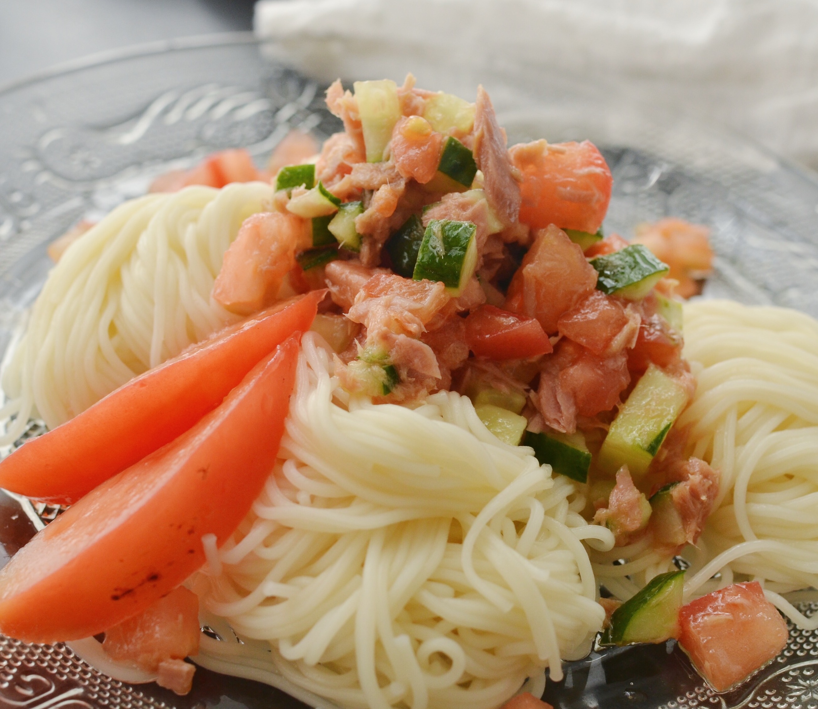 味つけはめんつゆだけ 夏の時短朝ごはん サラダそうめん 朝時間 Jp