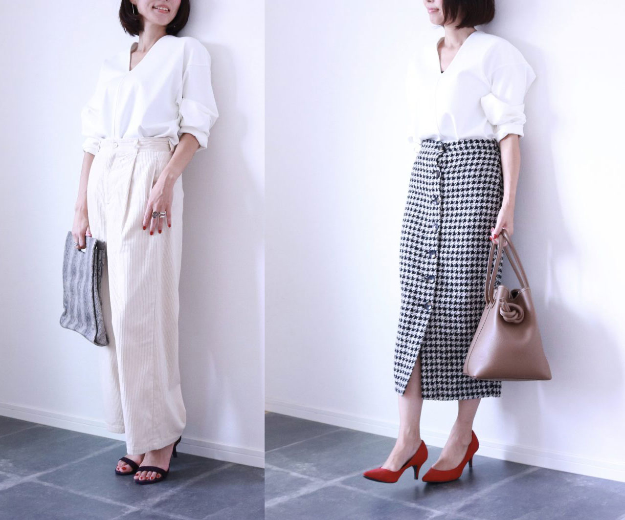 1枚でキマる優秀トップス!uniqloU「ポンチVネック」着回しコーデ術3つ