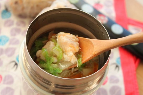 寒い日のポカポカ弁当「鶏ささみと白菜のトロトロスープ」