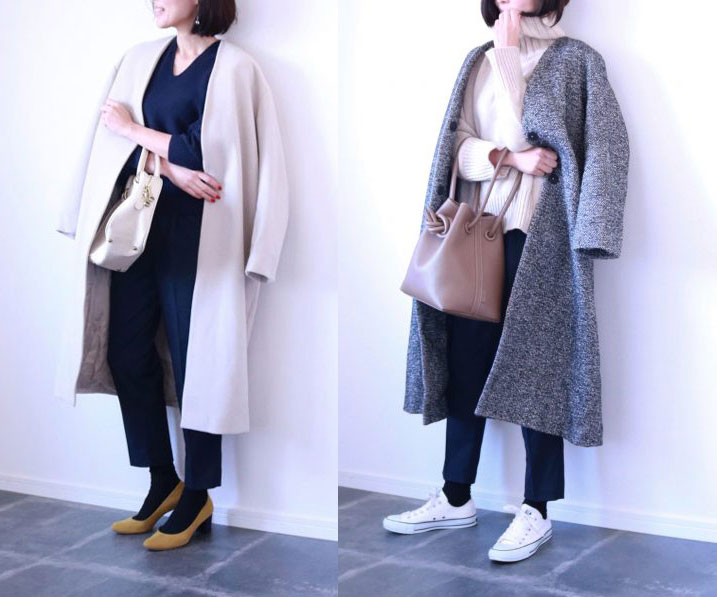 帰省にはネイビーが使える!UNIQLO「EZYタックアンクルパンツ」着回しコーデ術3つ