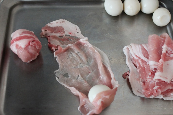 豚肉とうずら卵