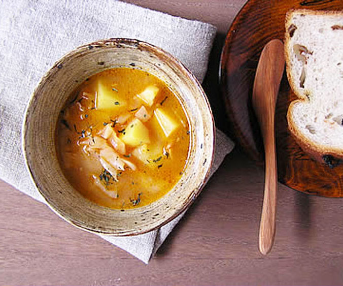 ケール大麦スープ