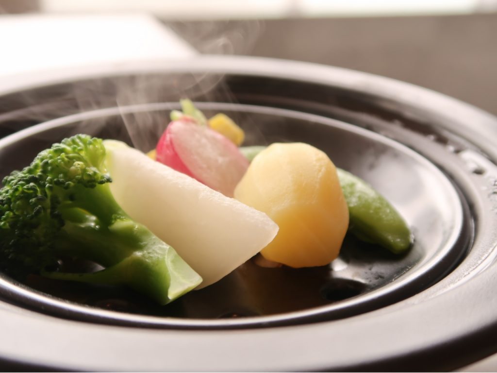 栃木海老原ファームから直送した 野菜の蒸し物