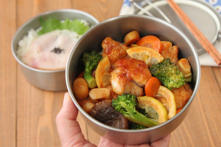 同時進行で時短！「鶏と野菜のレモン照り焼き」「ハムと大葉のせご飯」2品弁当