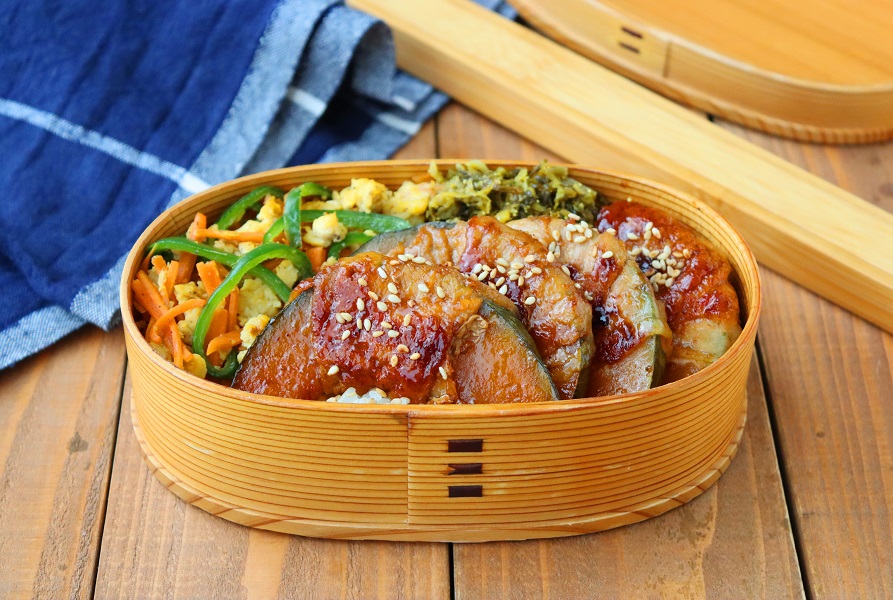 フライパン1つで完結！「かぼちゃ肉巻き」「野菜の卵炒め」2品弁当