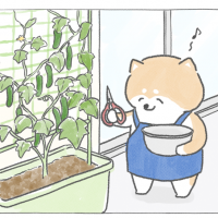 【四コマ漫画】vol.36「朝採り野菜」｜おはよう！おしばと愉快な仲間たち