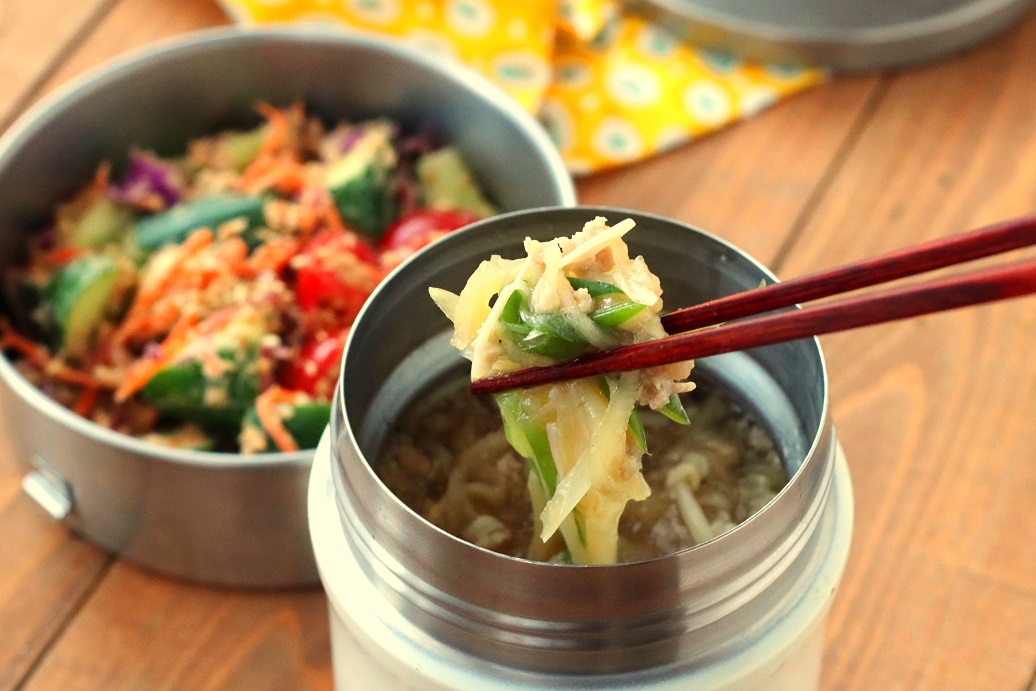 食べ過ぎリセット！「切干大根とえのきのラーメン風」「おからサラダ」ダイエット2品弁当