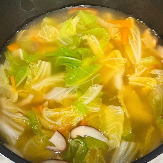白菜の中華風かきたまスープ