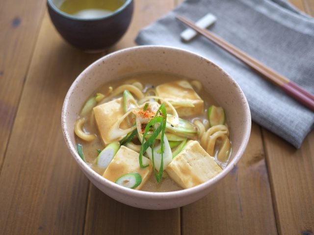 豆乳×豆腐入りカレーうどん