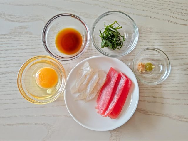ぶっかけ海鮮卵かけごはん 材料
