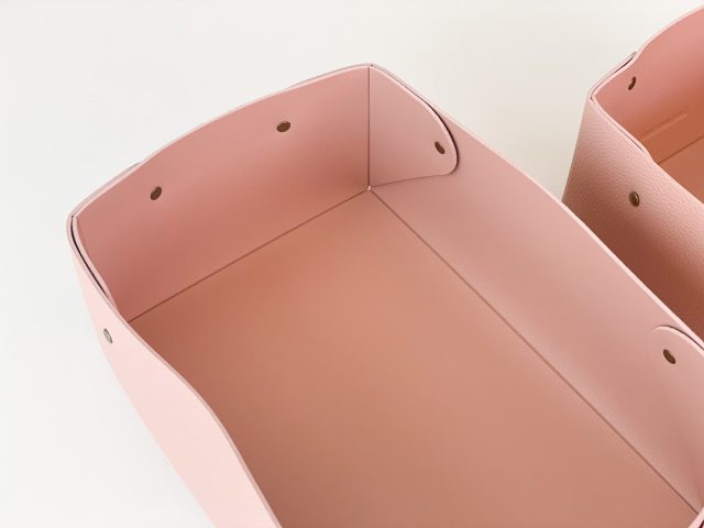 bon momentの「中身が隠せる蓋付きフェイクレザー収納ボックス」
