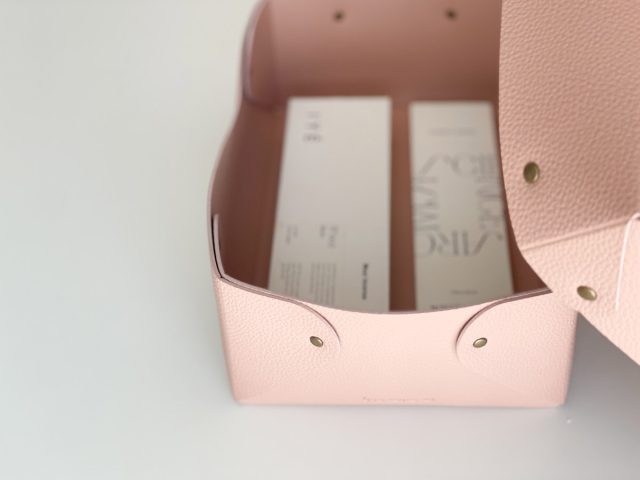 bon momentの「中身が隠せる蓋付きフェイクレザー収納ボックス」