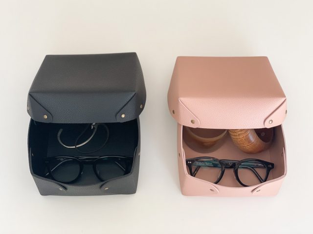 bon momentの「中身が隠せる蓋付きフェイクレザー収納ボックス」