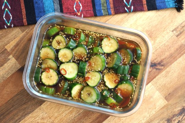 ポリポリきゅうりの酢醬油漬け