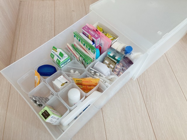 綺麗に収納されたお薬収納