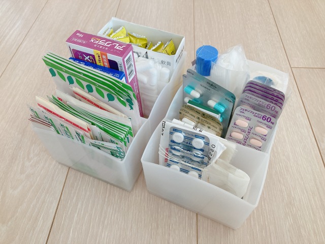 セリアのアイテムを使った薬の収納