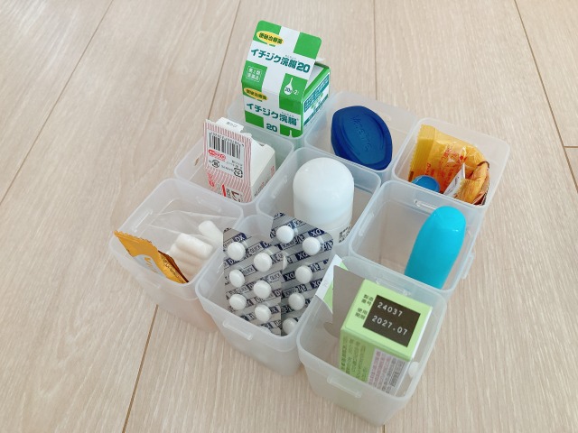 セリアのアイテムを使った薬収納