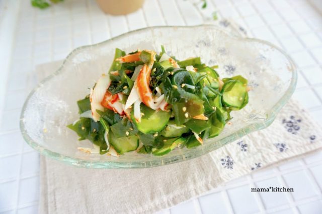 きゅうりとカニカマのワカメ酢