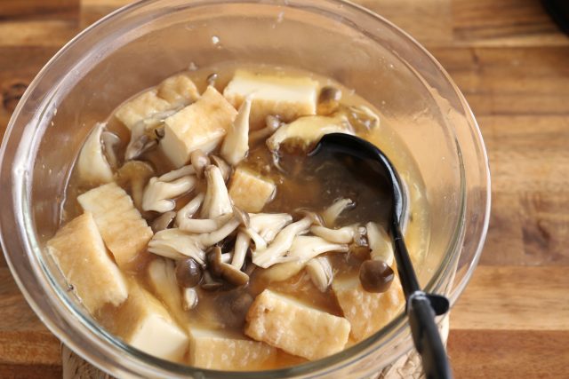 きのこの厚揚げあんかけ