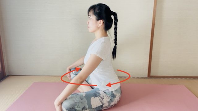 骨盤を回す横からのイメージ