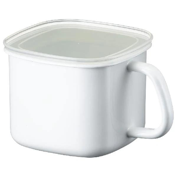 富士ホーロー 角型みそポット