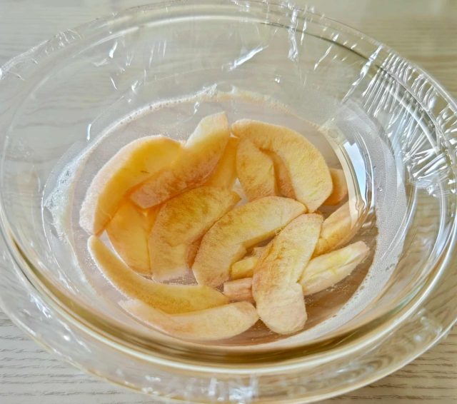 加熱後のりんご