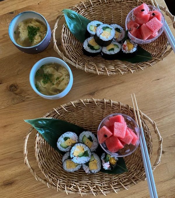 海苔巻きの朝ごはん