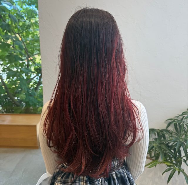 ロングヘアの後ろ姿