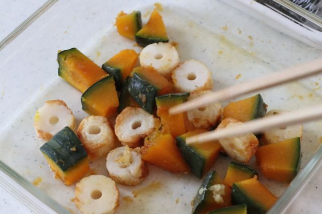 ちくわとかぼちゃのしょうが醤油