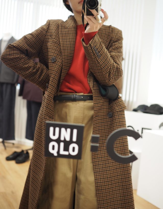 チェックのコート