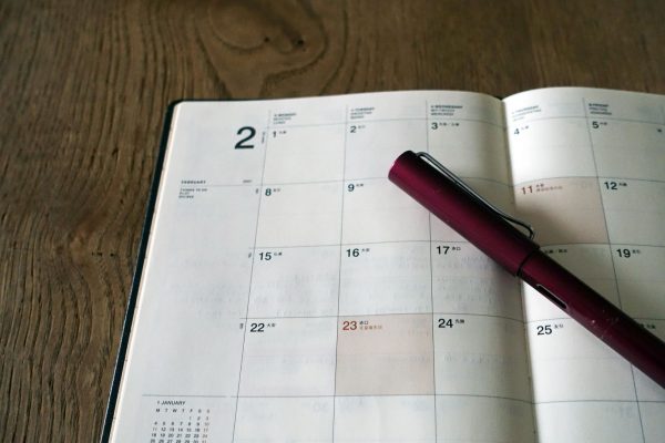 手帳マンスリーページ