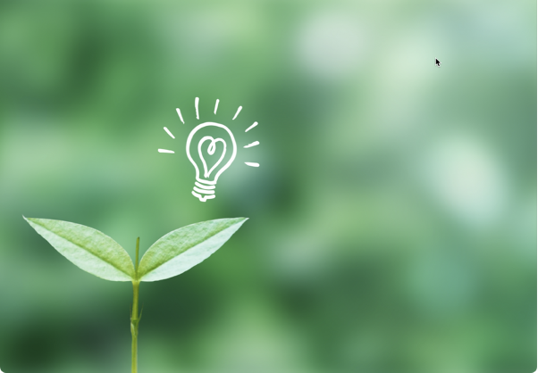 ひらめき、葉っぱ