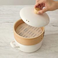 富士ホーロー せいろ付きホーロー鍋(18cm)ホワイト