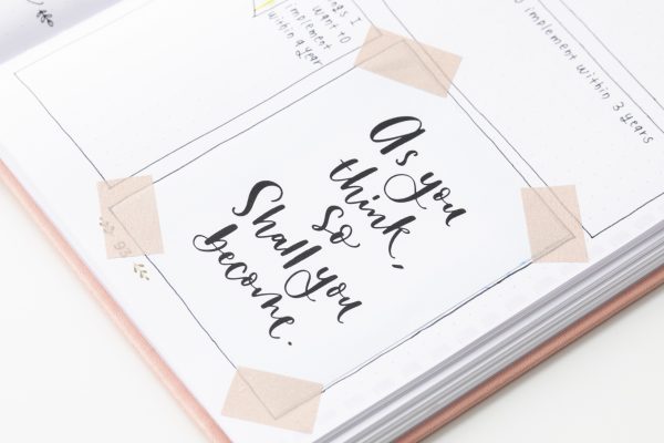 マスキングテープを貼った手帳