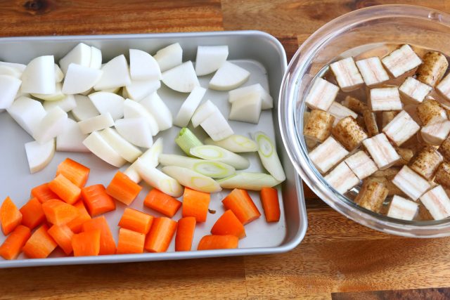 カットした根菜