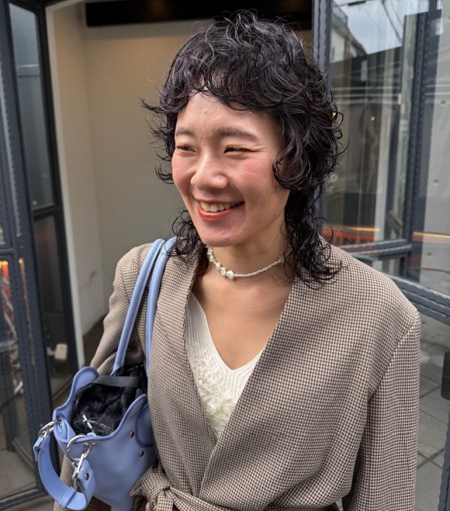 パーマスタイル前から見たところ