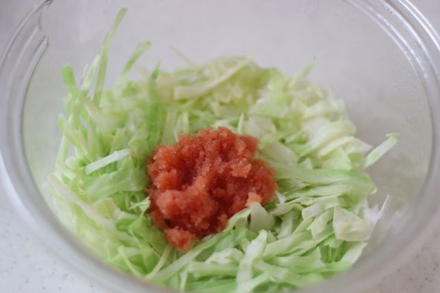 キャベツと明太子