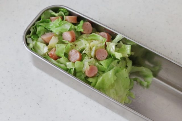 2品弁当の詰め方プロセス