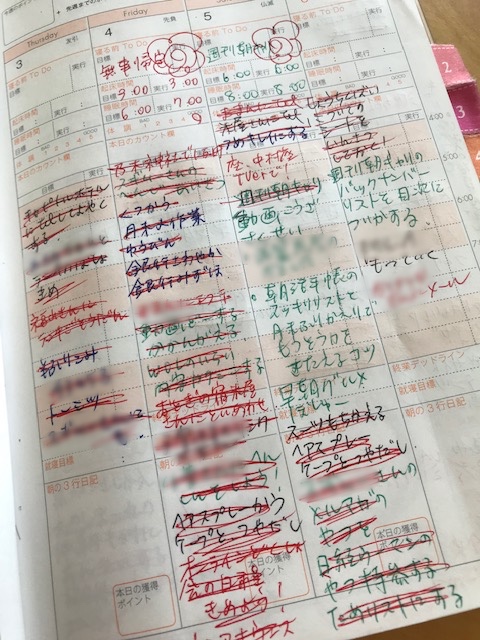 ぎっしり書かれた手帳