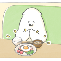 【四コマ漫画】最後の一口がいちばん幸せ…！クマシローの“ウキウキ”朝ごはんタイム