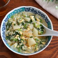 疲れた胃にやさしい♪七草がゆ風「かぶの中華粥」