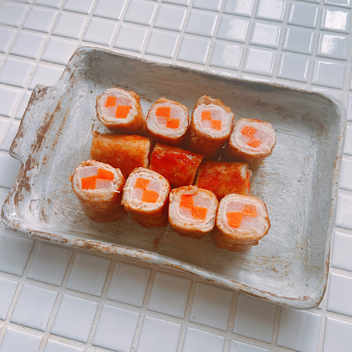 豚肉の市松巻き