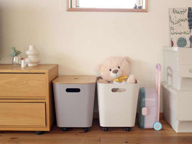 荷物の一時置きに キャスター付き収納 ワイドタイプ