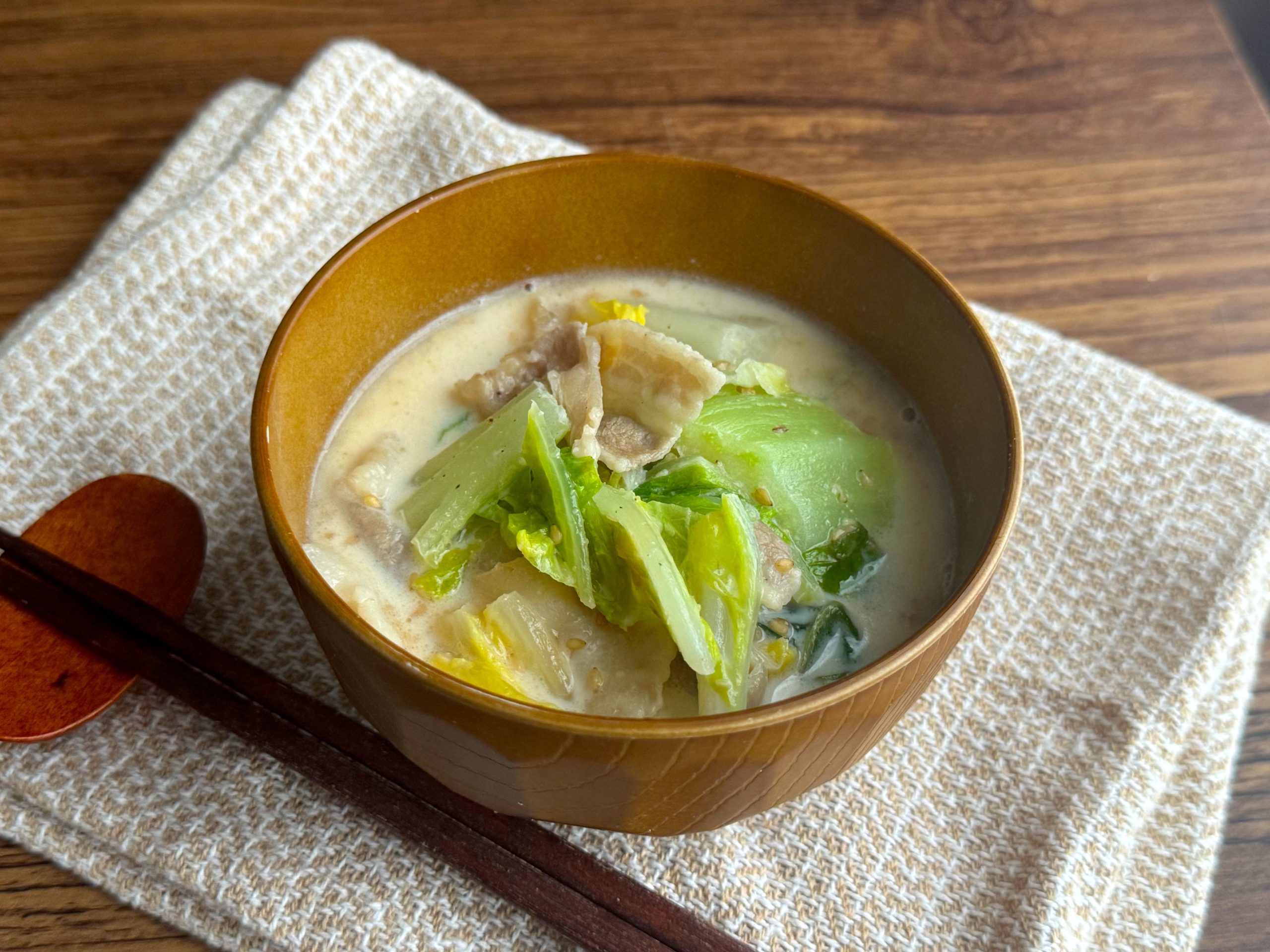 冬の節約食材で◎「白菜と豚の和風ミルクスープ」