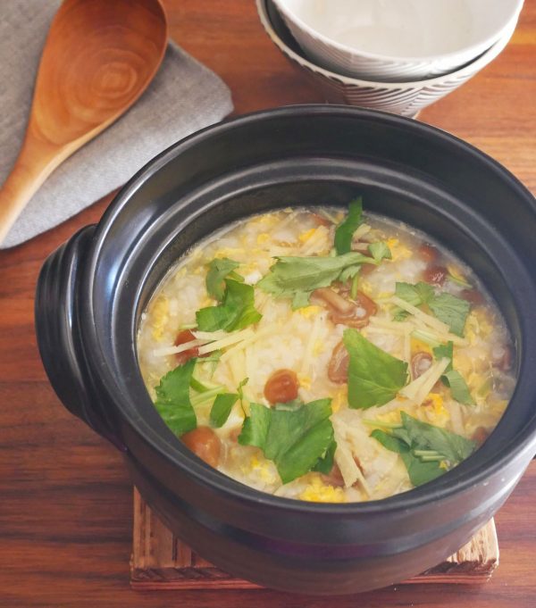 なめことしょうがの雑炊