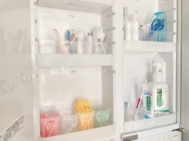 収納ボックスを使った洗面台収納