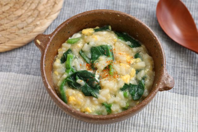 ほうれん草卵あんかけ雑炊