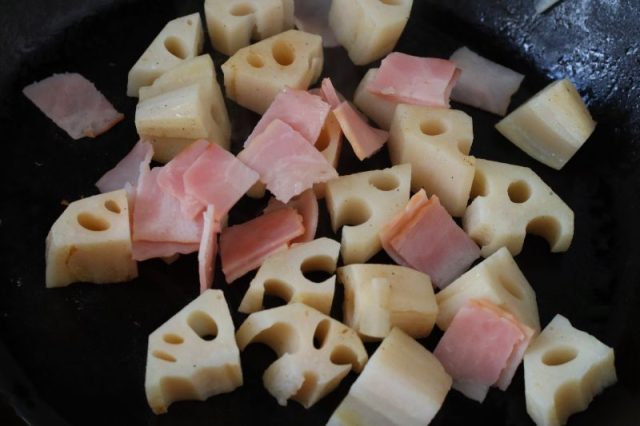 れんこんとベーコン