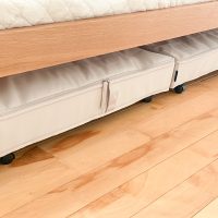 工具不要！デッドスペースを活用できる「bon moment ベッド下収納 キャスター付き」